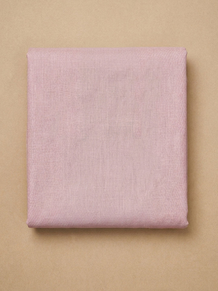 Pink Embroidered Cotton Blend Unstitched Suit &amp; Pant With Cotton Dupatta