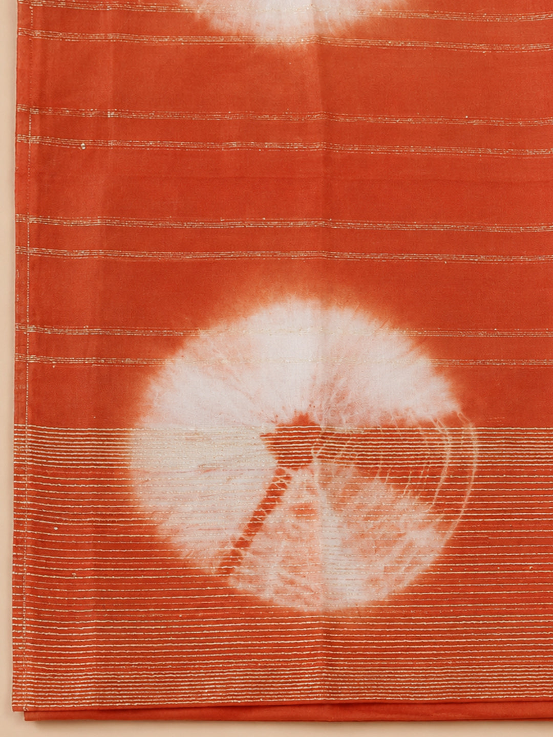 Orange  Cotton Unstitched Dress Material