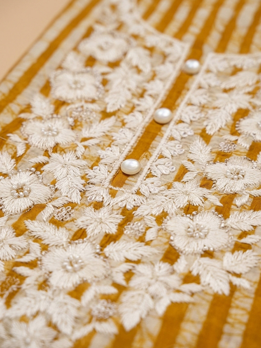 Mustard  Cotton Unstitched Dress Material