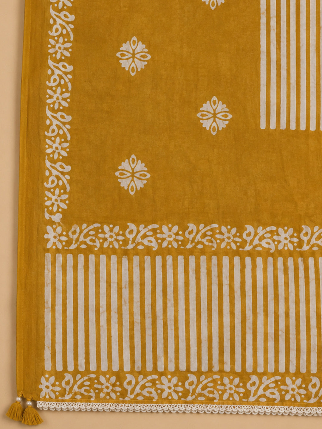 Mustard  Cotton Unstitched Dress Material
