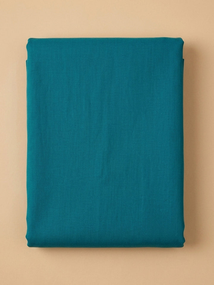 Teal Blue  Cotton Unstitched Dress Material