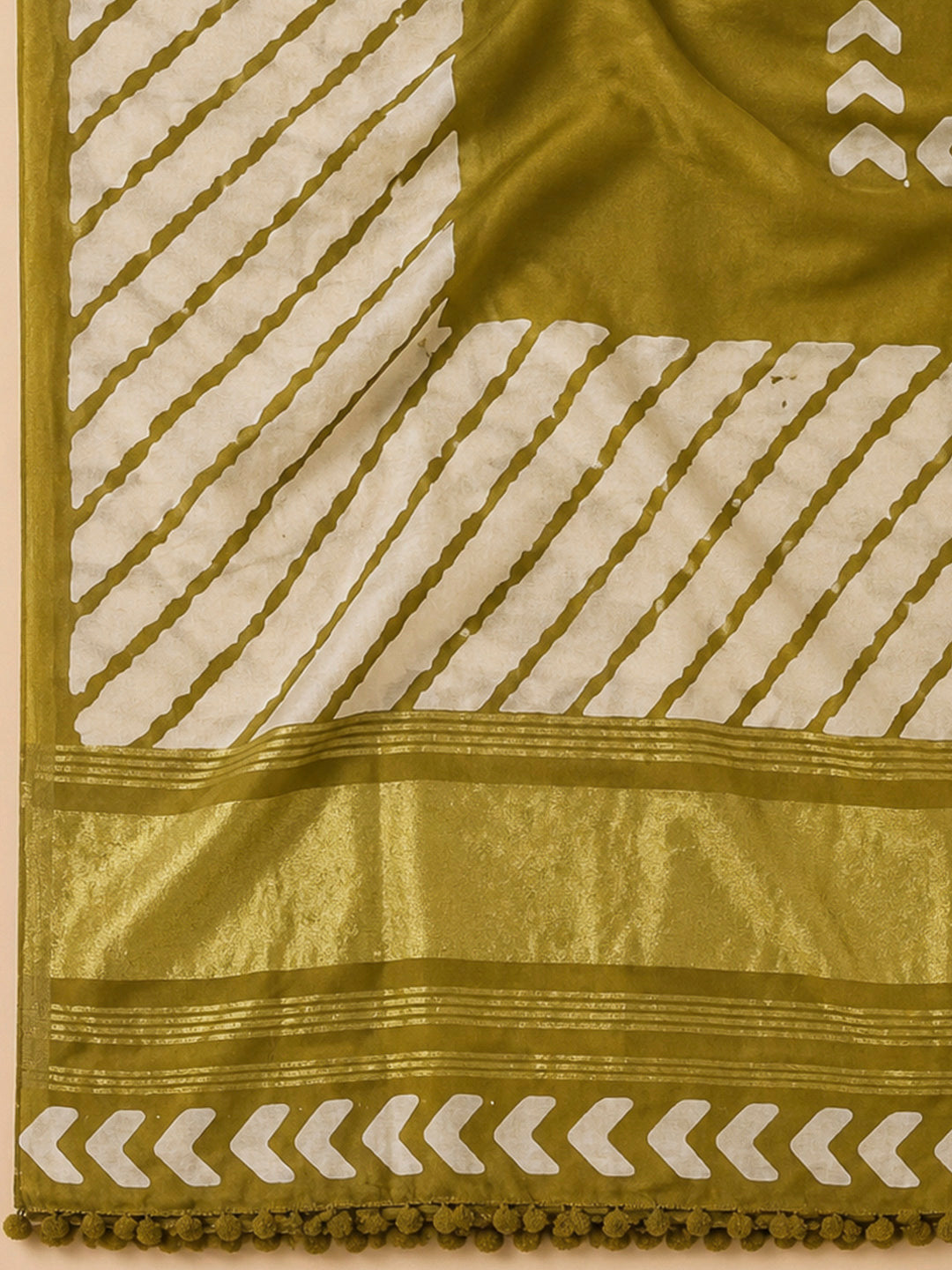 Mehndi Cotton Blend Printed Unstitched Dress Material