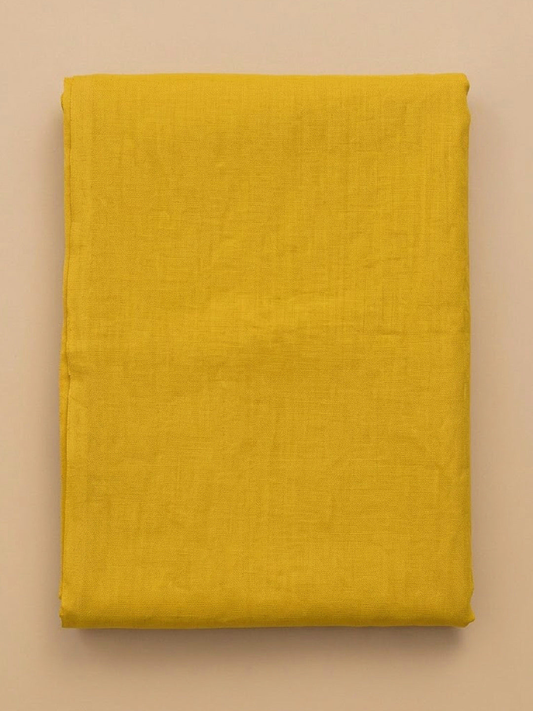 Yellow Cotton Blend Printed Unstitched Dress Material