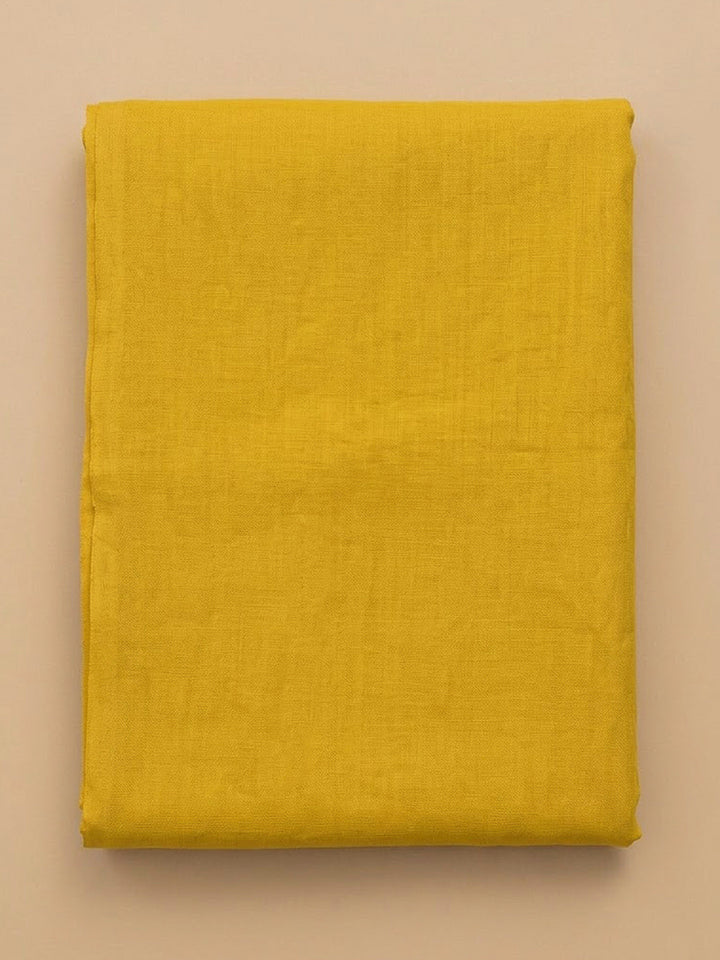 Yellow Cotton Blend Printed Unstitched Dress Material