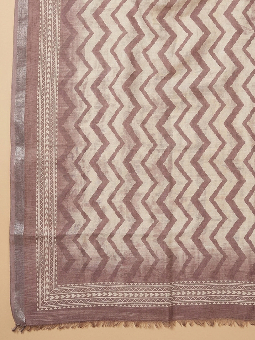Onion Pink Embroidered Linen Blend Unstitched Suit &amp; Pant With Linen Dupatta