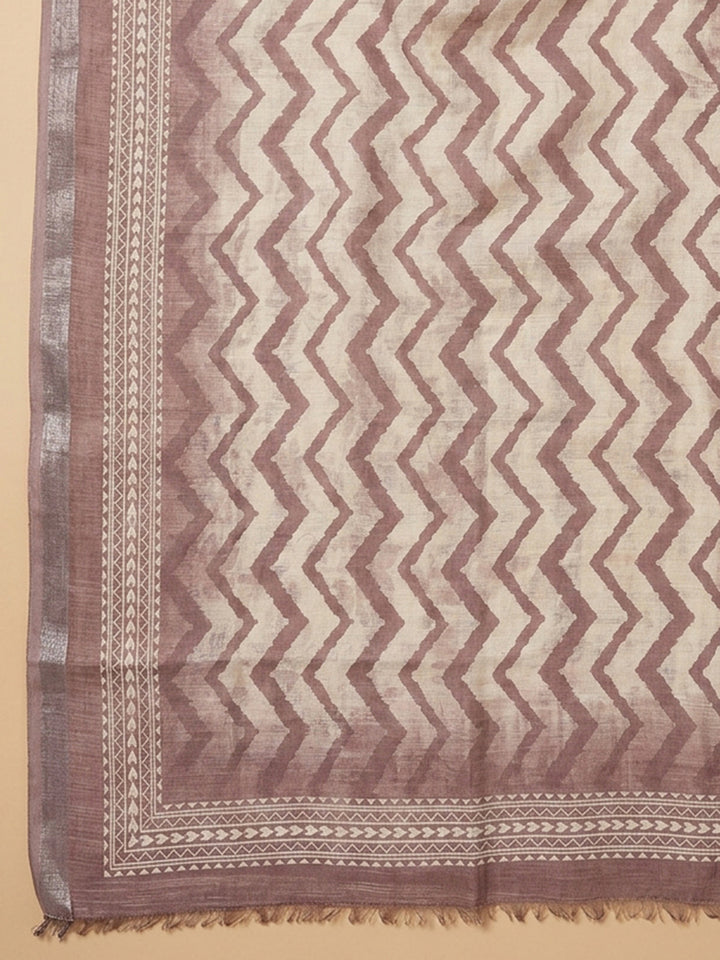 Onion Pink Embroidered Linen Blend Unstitched Suit &amp; Pant With Linen Dupatta