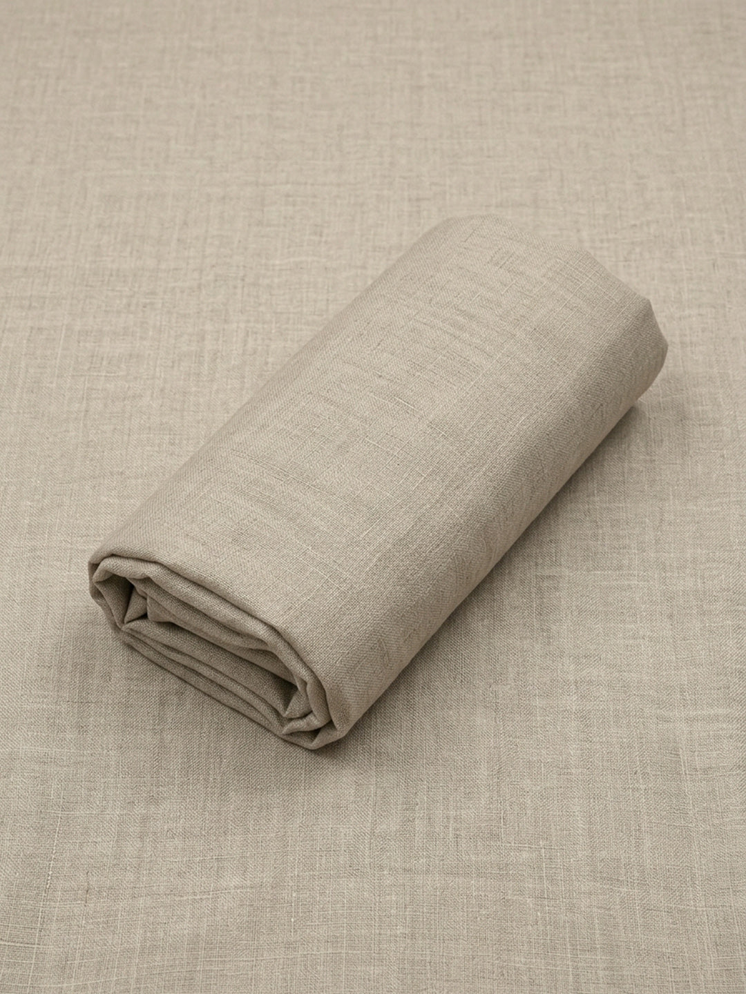 Beige Embroidered Linen Blend Unstitched Suit &amp; Pant With Linen Dupatta