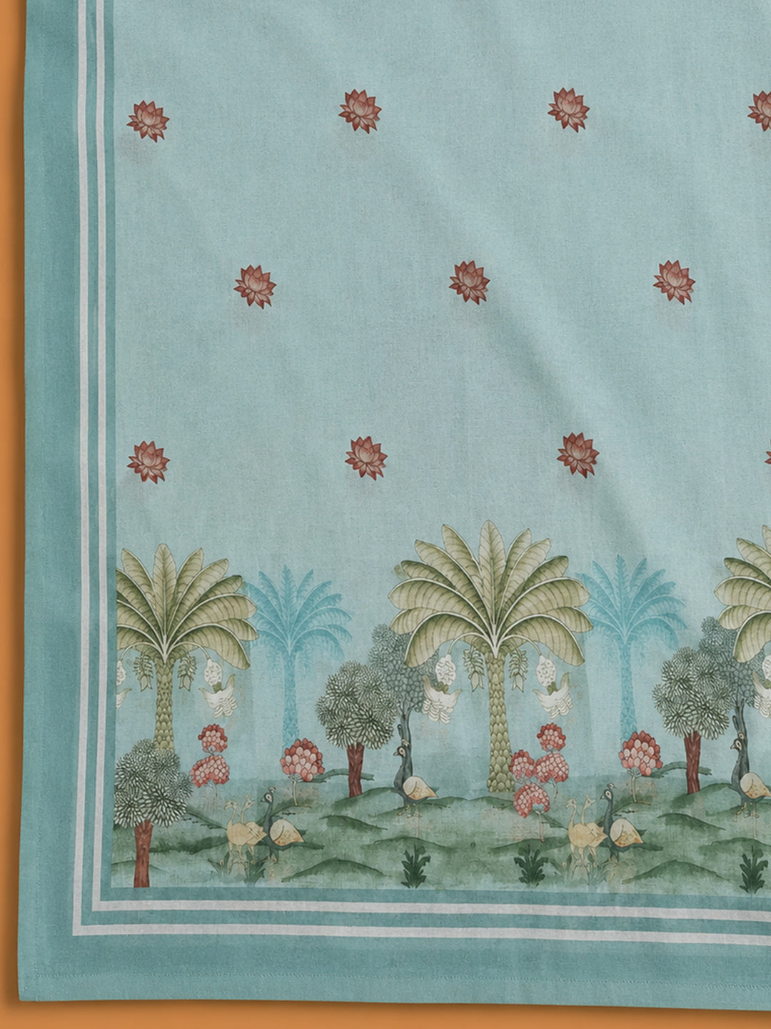 Firozee Embroidered Linen Blend Unstitched Suit &amp; Pant With Linen Dupatta