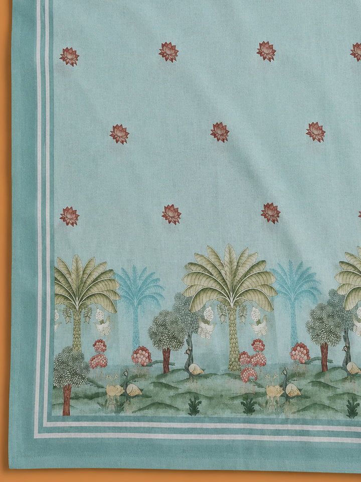 Firozee Embroidered Linen Blend Unstitched Suit &amp; Pant With Linen Dupatta