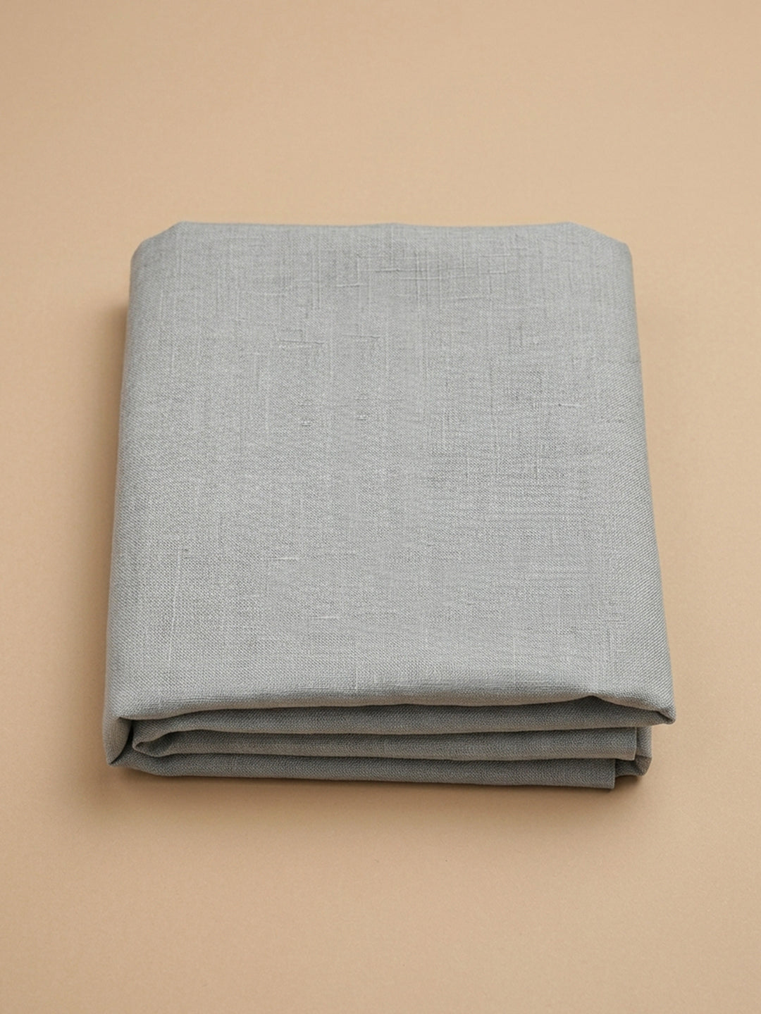Grey Embroidered Linen Blend Unstitched Suit &amp; Pant With Linen Dupatta