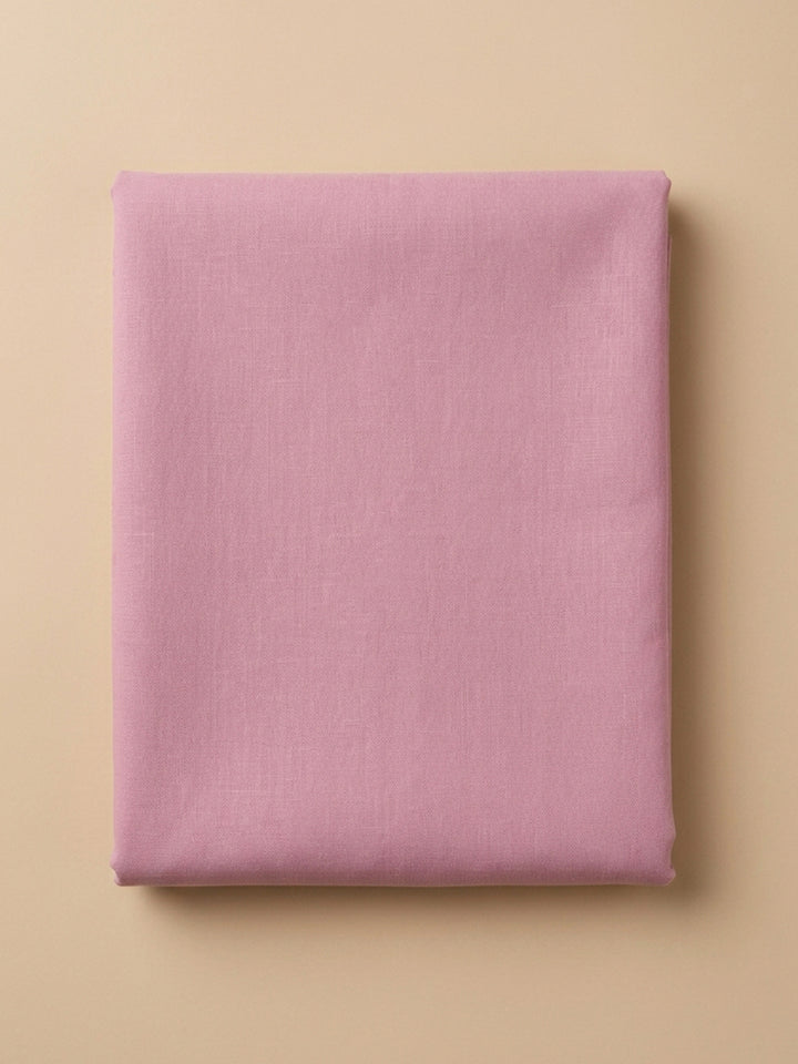 Onion Pink Embroidered Linen Blend Unstitched Suit &amp; Pant With Cotton Dupatta