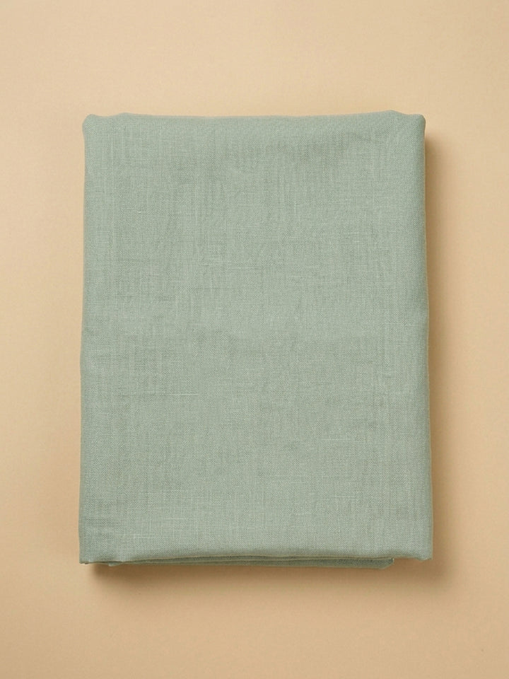 Pista Green Embroidered Linen Blend Unstitched Suit &amp; Pant With Cotton Dupatta