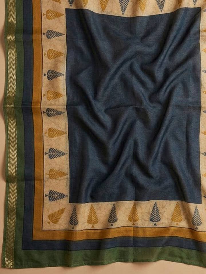 Mustard Yoke Embroidery Chanderi Unstitched Dress Material