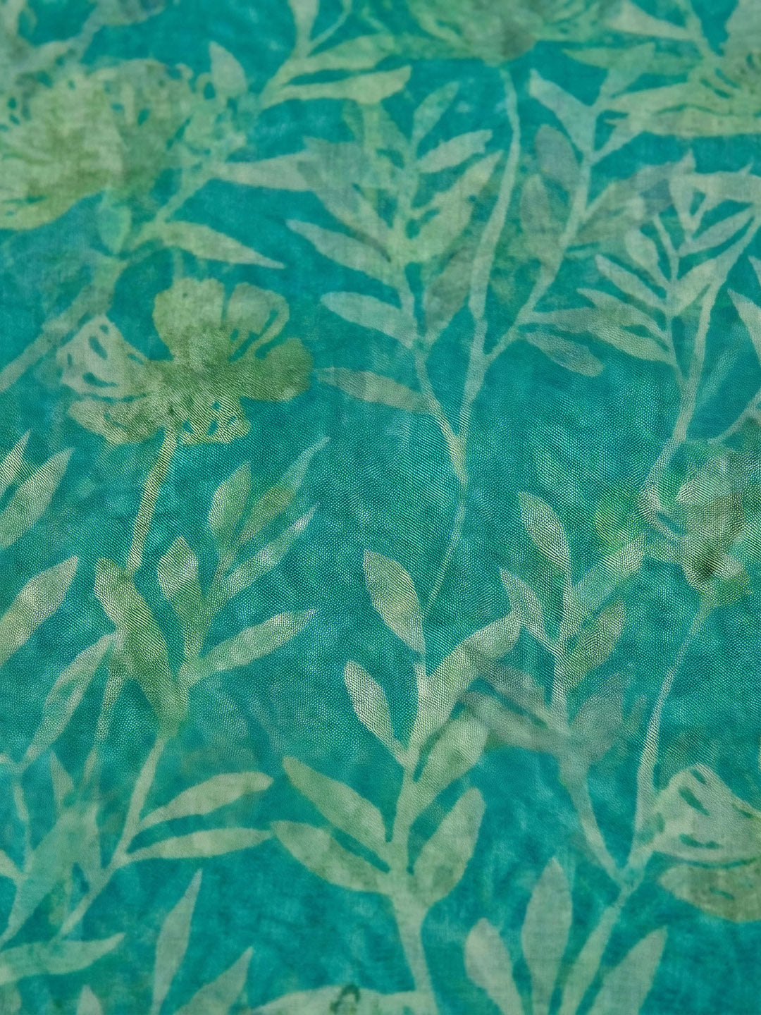 Green Embroidery Organza Unstitched Dress Material