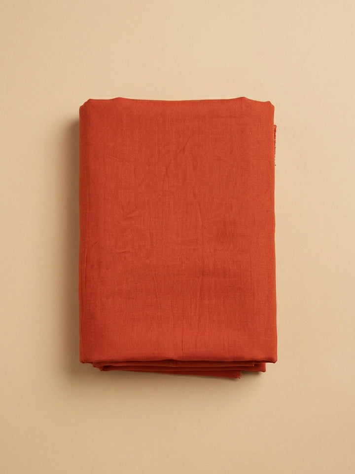 Orange Embroidery Organza Unstitched Dress Material