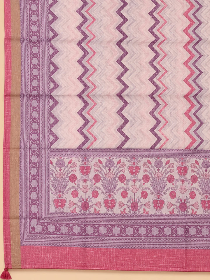 Onion Pink Embroidery Chanderi Unstitched Dress Material
