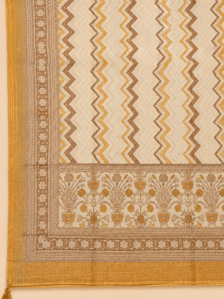 Rust Embroidery Chanderi Unstitched Dress Material