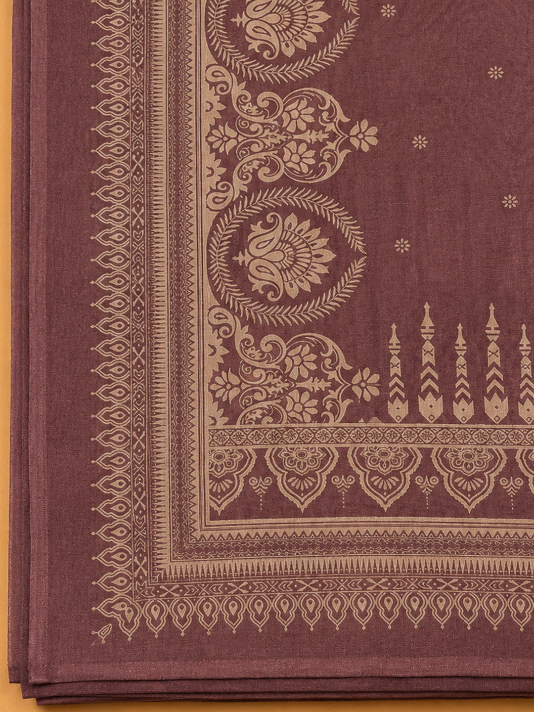 Lavender Chanderi Printed Unstitched Dress Material