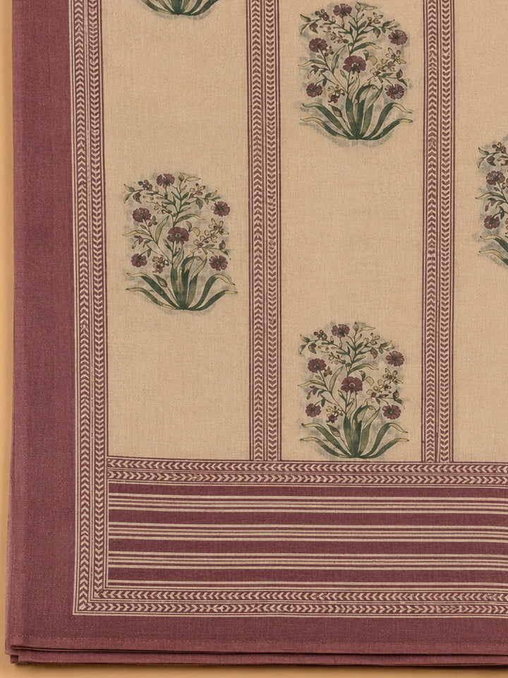 Lavender Chanderi Printed Unstitched Dress Material
