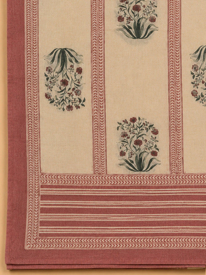 Pink Chanderi Printed Unstitched Dress Material