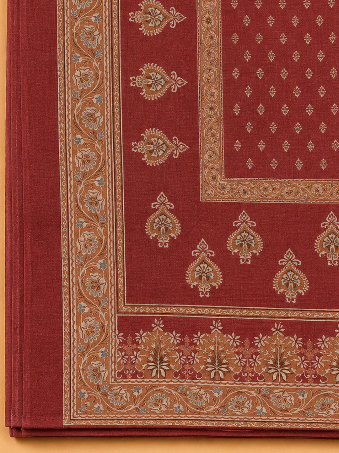 Onion Pink Chanderi Printed Unstitched Dress Material