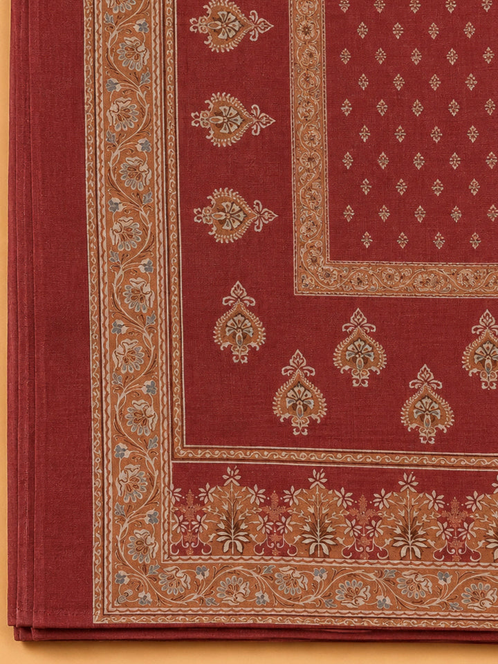 Onion Pink Chanderi Printed Unstitched Dress Material
