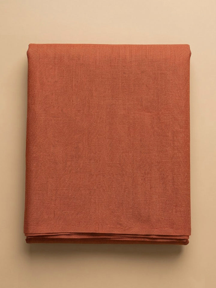 Rust Chanderi Printed Unstitched Dress Material