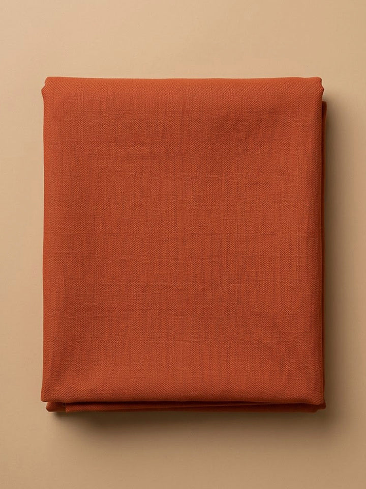 Rust Chanderi Printed Unstitched Dress Material
