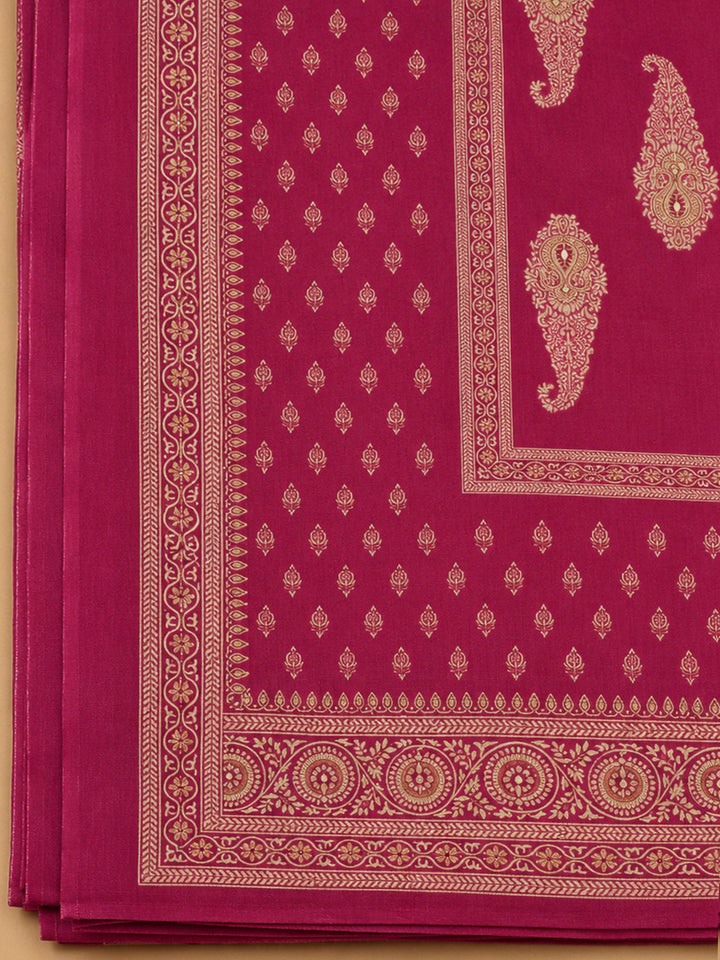 Rani Chanderi Printed Unstitched Dress Material