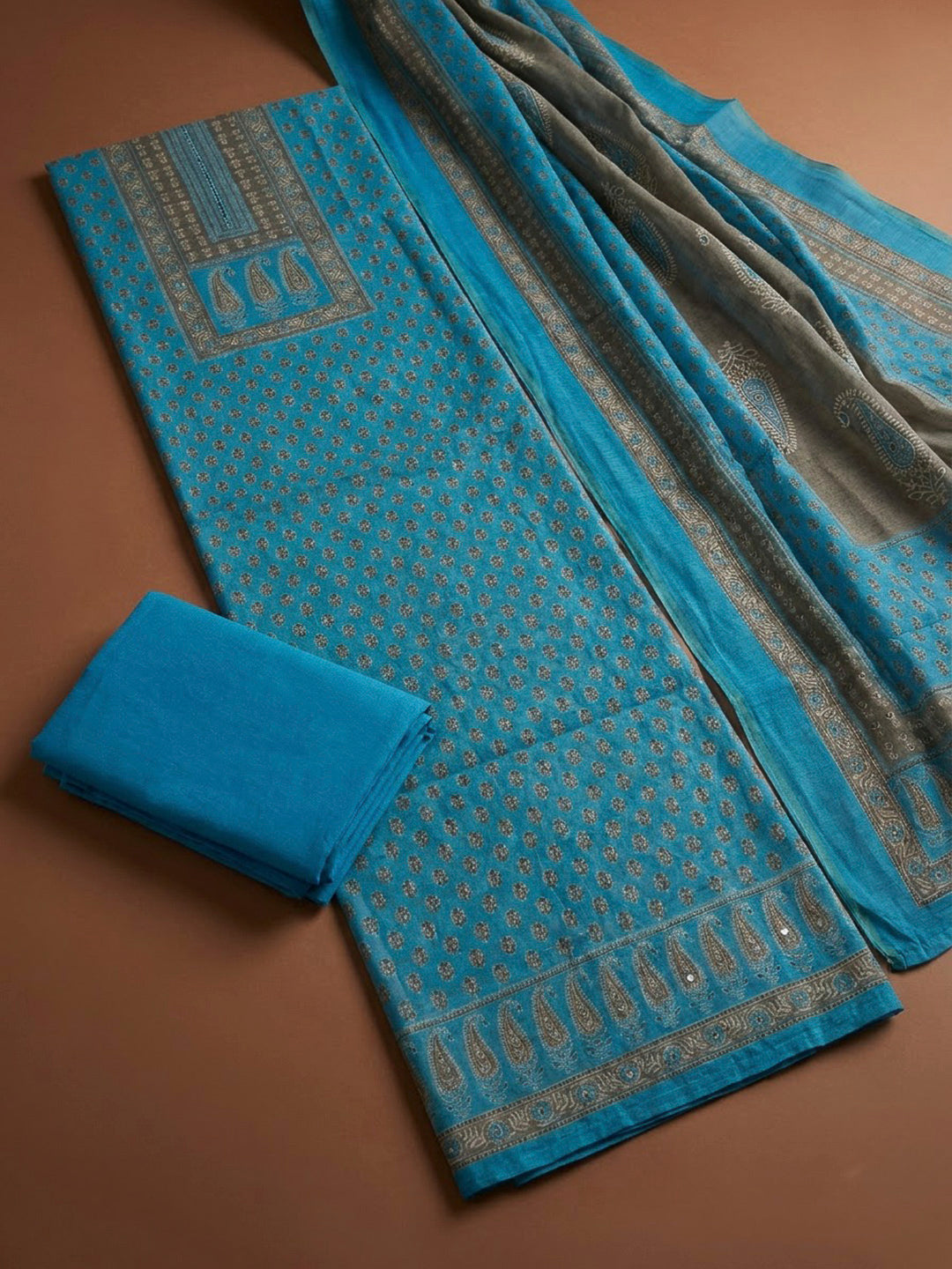 Firozee Chanderi Printed Unstitched Dress Material