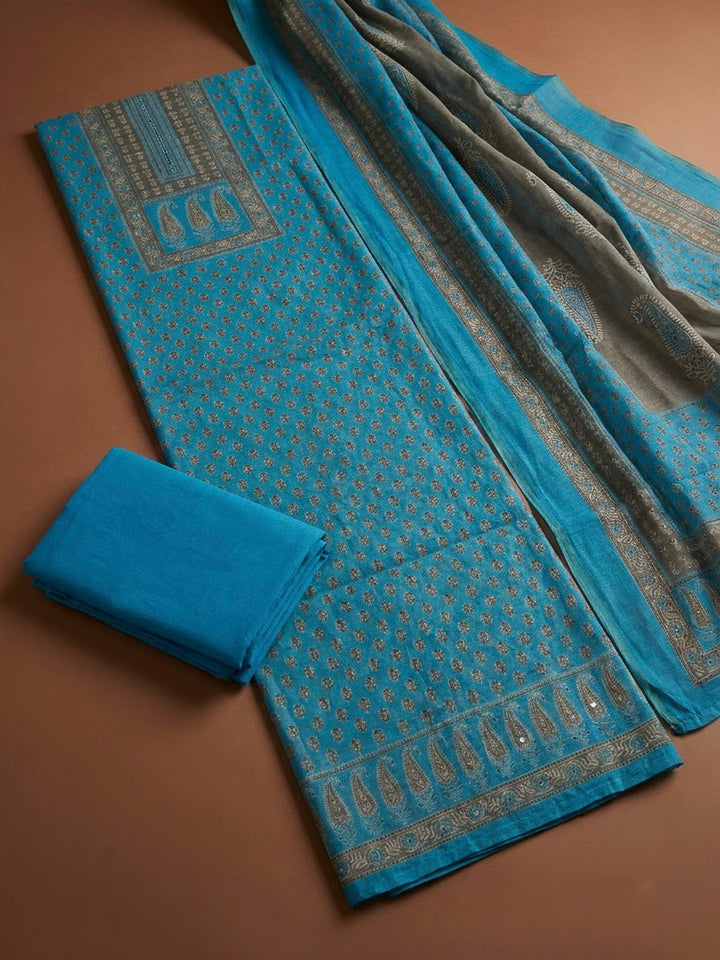 Firozee Chanderi Printed Unstitched Dress Material