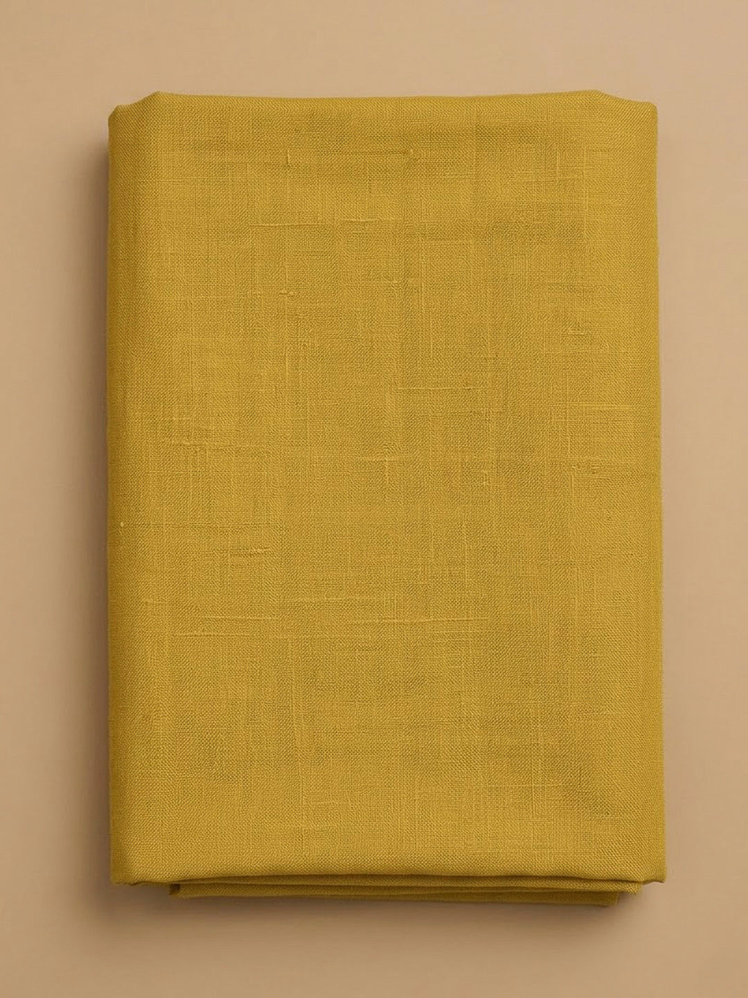 Mustard Chanderi Printed Unstitched Dress Material