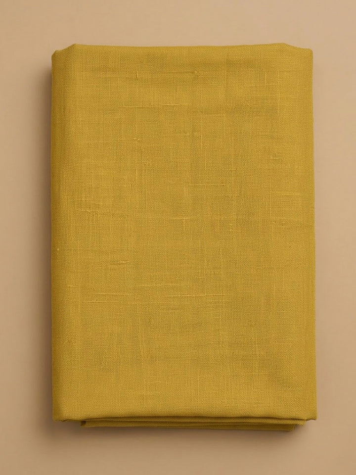 Mustard Chanderi Printed Unstitched Dress Material