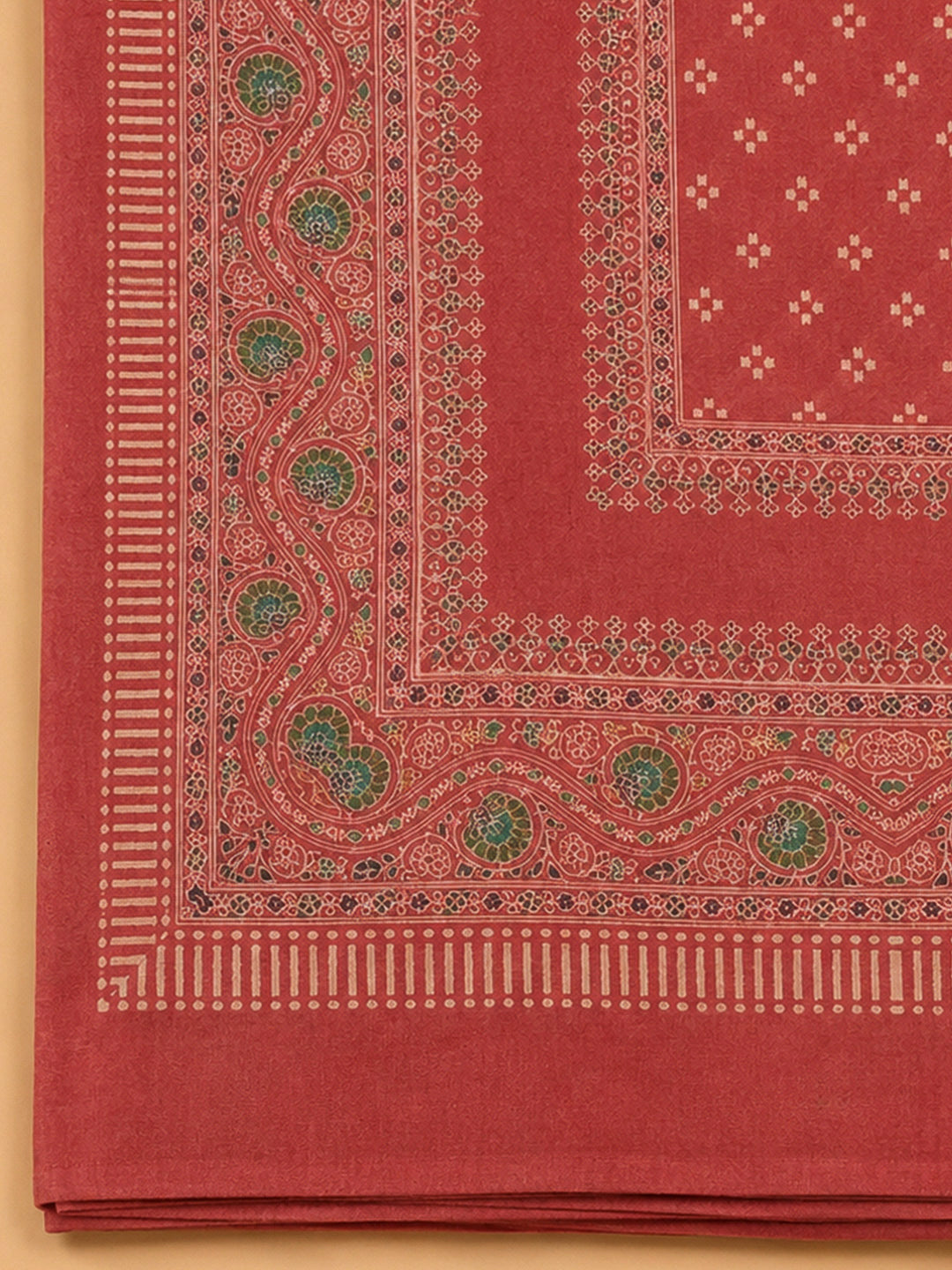Pink Chanderi Printed Unstitched Dress Material