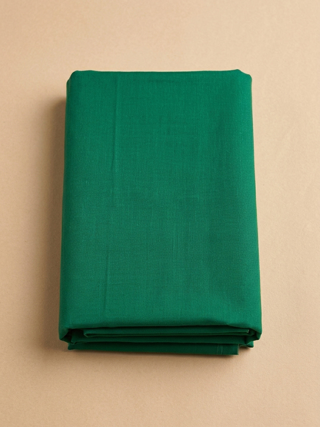 Green Printed Chanderi Unstitched Dress Material