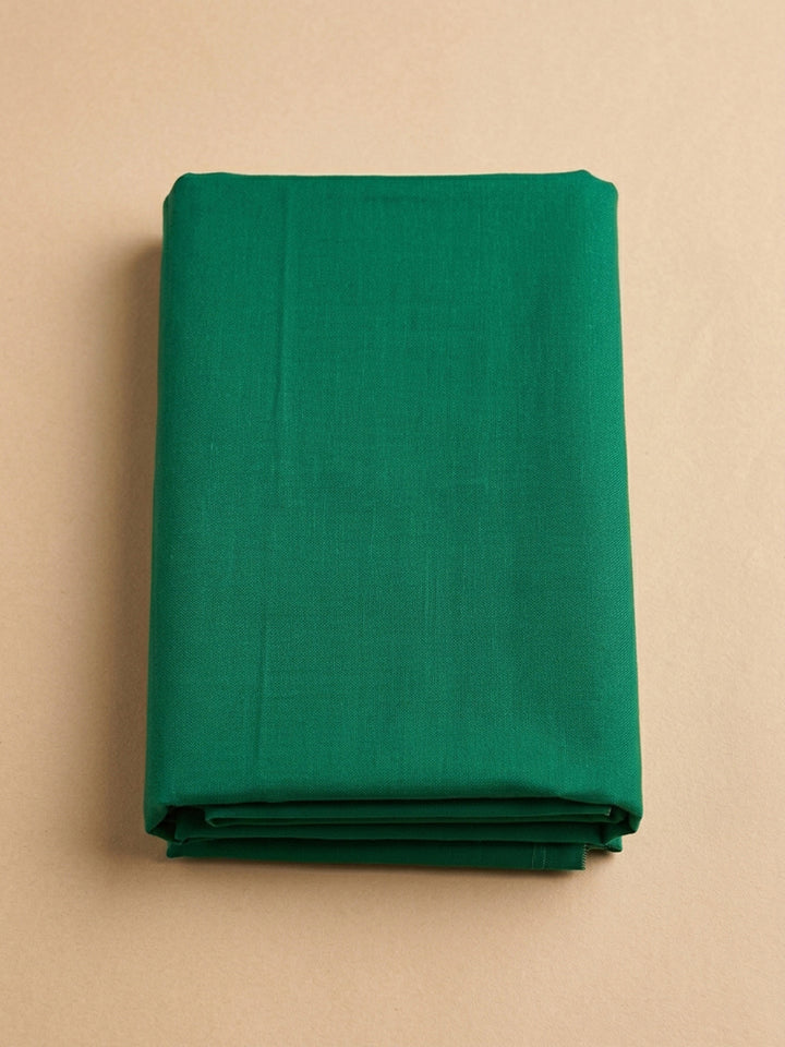 Green Printed Chanderi Unstitched Dress Material