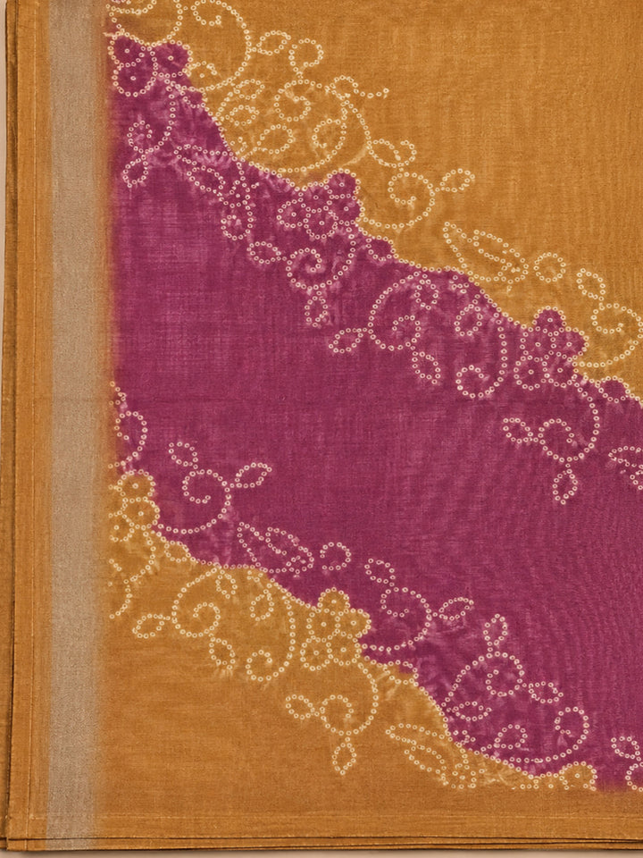 Onion Pink Printed Chanderi Unstitched Dress Material