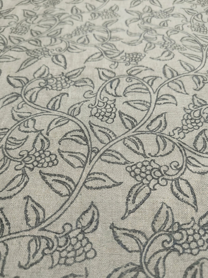 Beige-Rust Printed Chanderi Unstitched Dress Material