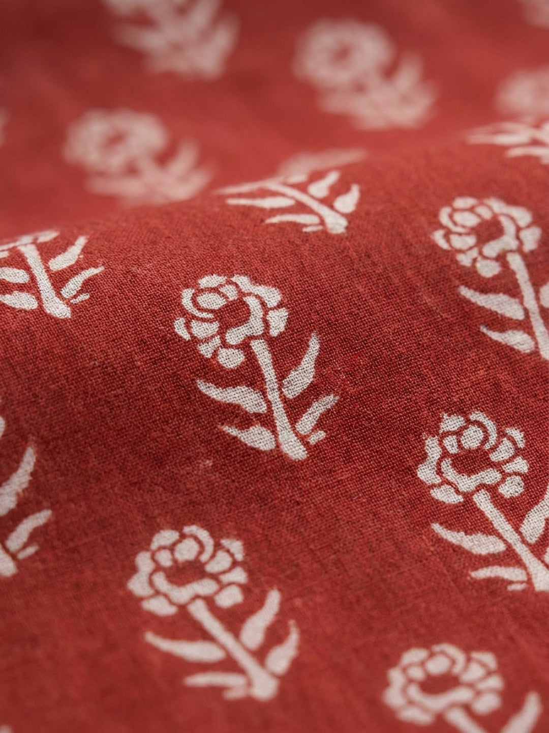 Red Printed Chanderi Unstitched Dress Material