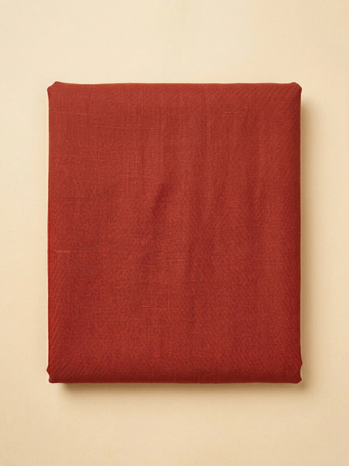 Red Printed Chanderi Unstitched Dress Material