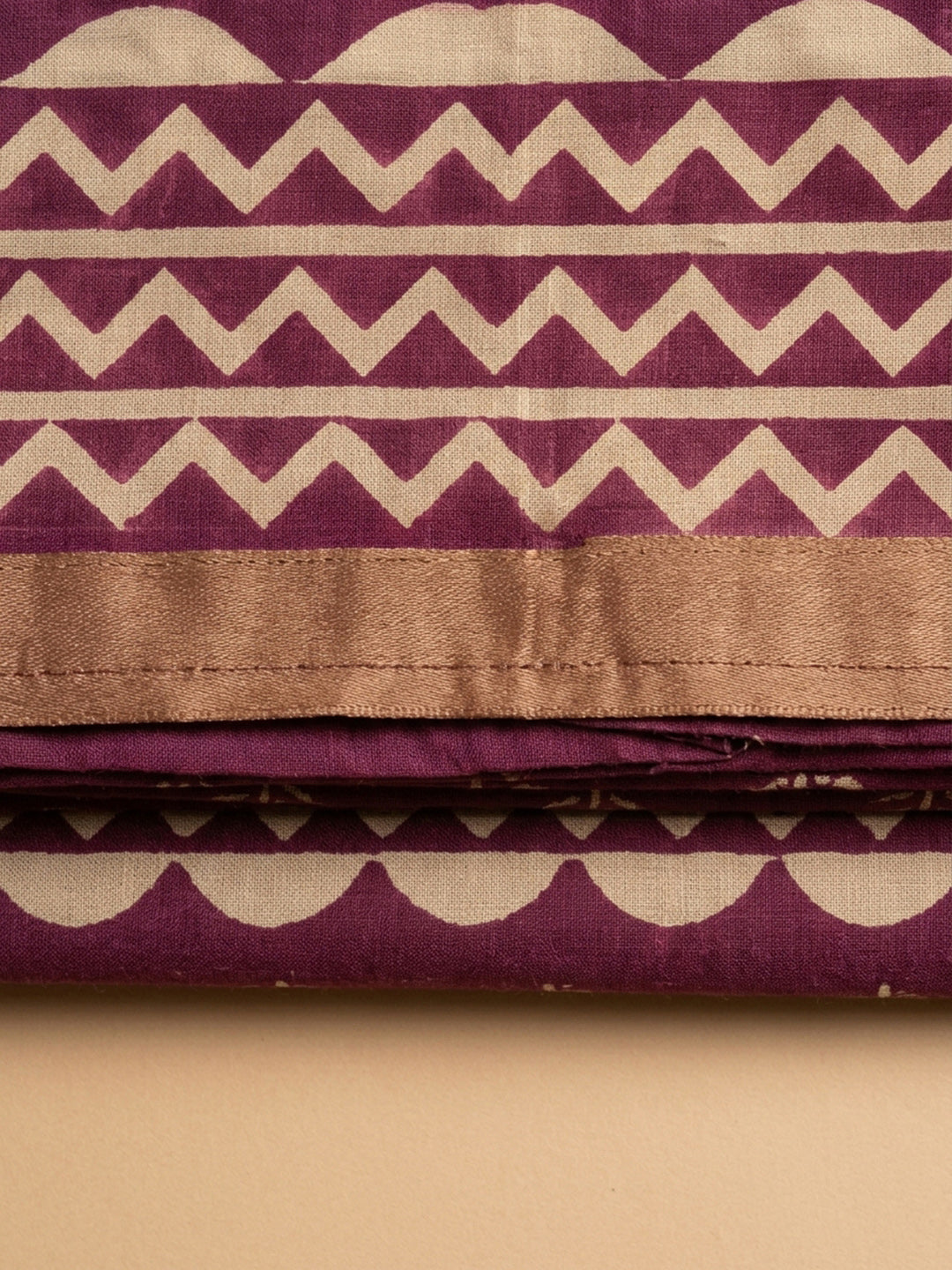 Wine Printed Chanderi Unstitched Dress Material