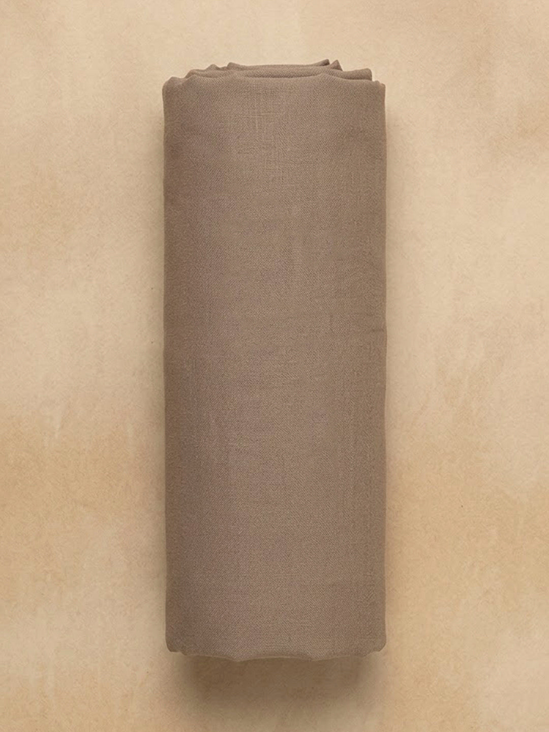 Beige Linen Blend Printed Unstitched Dress Material