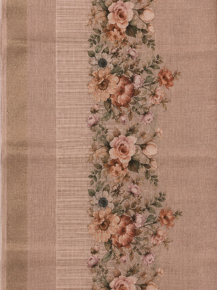 Onion Pink Linen Blend Printed Unstitched Dress Material