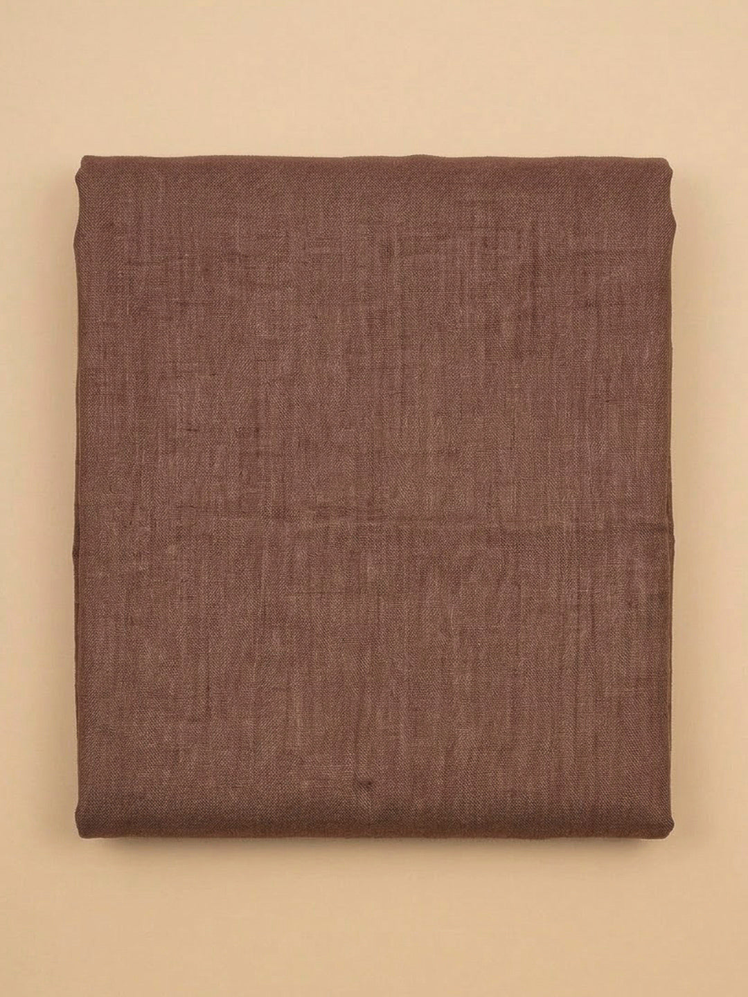 Brown Linen Blend Printed Unstitched Dress Material
