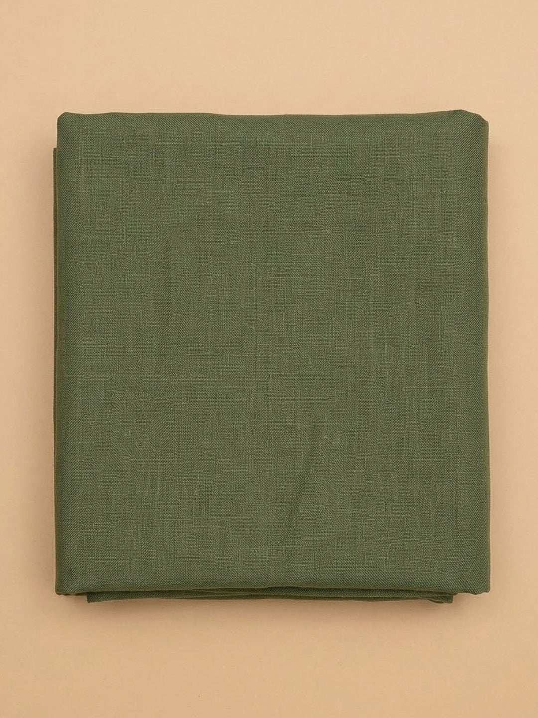 Green Linen Blend Printed Unstitched Dress Material