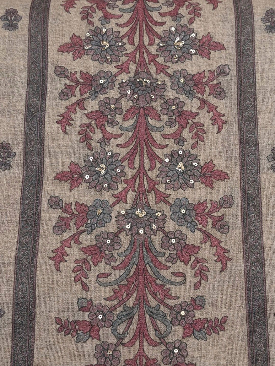 Onion Pink Linen Blend Printed Unstitched Dress Material