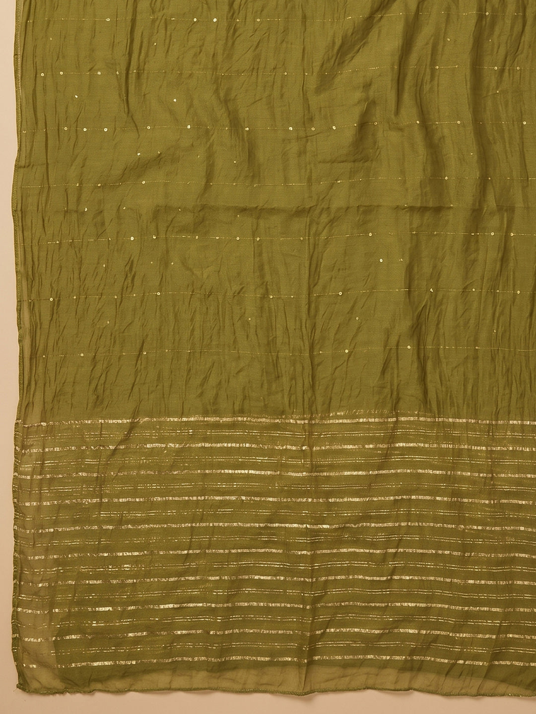 Mehndi Embroidered Cotton Blend Unstitched Suit &amp; Pant With Cotton Dupatta
