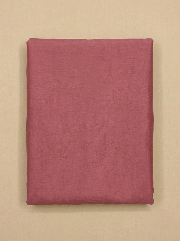 Pink Embroidered Cotton Blend Unstitched Suit &amp; Pant With Cotton Dupatta
