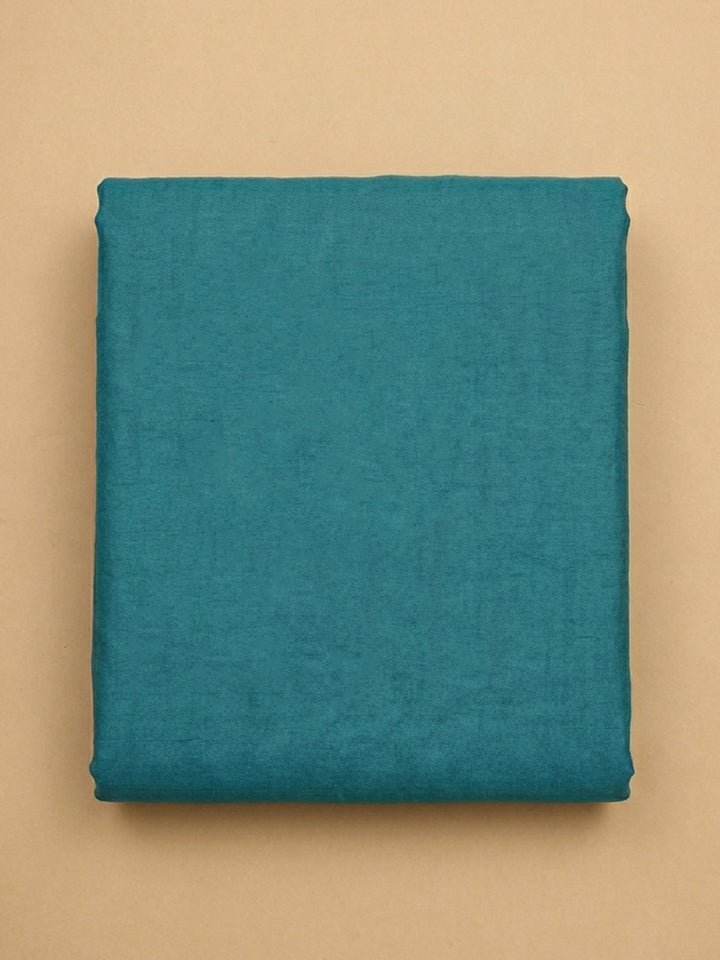 Rama Green Embroidered Cotton Blend Unstitched Suit &amp; Pant With Cotton Dupatta