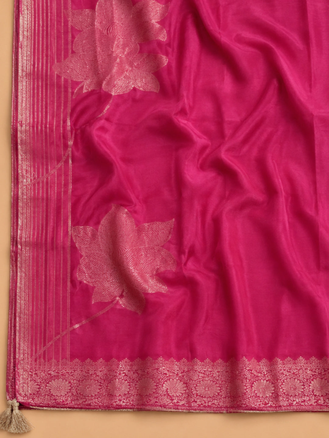 Purple Embroidered Cotton Blend Unstitched Suit &amp; Pant With Chanderi Dupatta